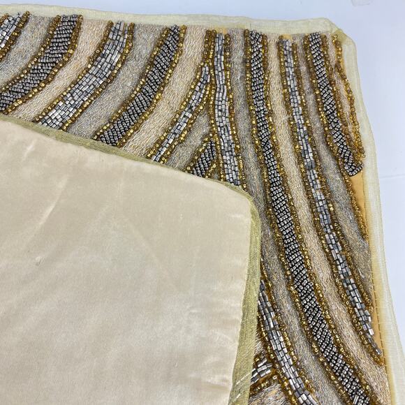 Winter Dreams Gold and Silver Beaded Table Runner 13 x 37 - Picture 3 of 5